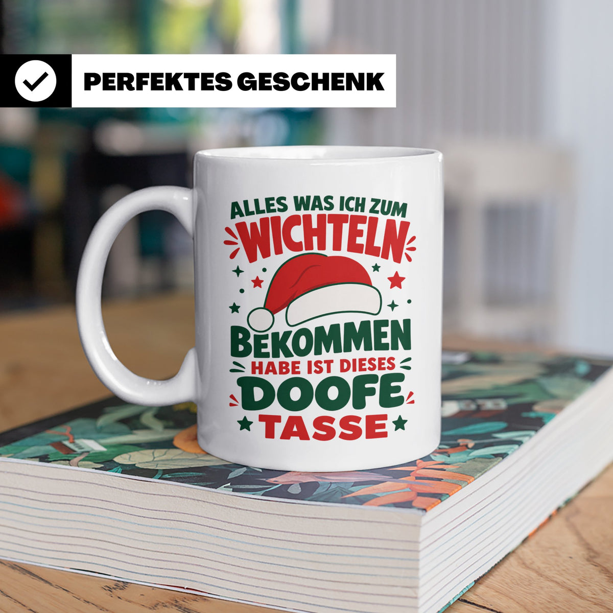 Wichtelgeschenk Tasse lustig Spruch Doofe Tasse Weihnachten  – Weiß [farbe:weiß]
