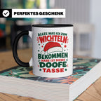 Wichtelgeschenk Tasse lustig Spruch Doofe Tasse Weihnachten  – Schwarz [farbe:schwarz]