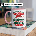 Wichtelgeschenk Tasse lustig Spruch Doofe Tasse Weihnachten  – Rosa [farbe:rosa]