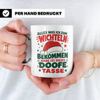 Wichtelgeschenk Tasse lustig Spruch Doofe Tasse Weihnachten  – Weiß [farbe:weiß]