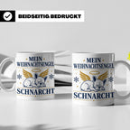 Französische Bulldogge Tasse Mein Weihnachtsengel schnarcht, – Weiß [farbe:weiß]