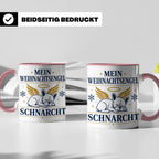 Französische Bulldogge Tasse Mein Weihnachtsengel schnarcht, – Rosa [farbe:rosa]