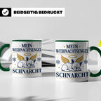 Französische Bulldogge Tasse Mein Weihnachtsengel schnarcht, – Grün [farbe:grün]