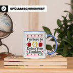 Programmierer Tasse "Delete Your Cookies" Lustiger Coder Spr – Blau [farbe:blau]