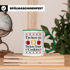 Programmierer Tasse "Delete Your Cookies" Lustiger Coder Spr – Grün [farbe:grün]