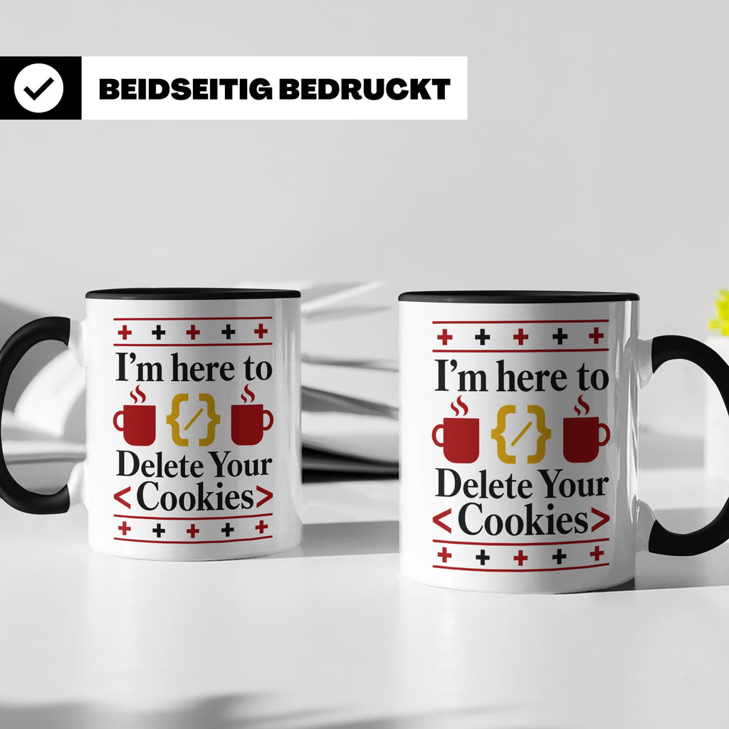 Programmierer Tasse "Delete Your Cookies" Lustiger Coder Spr – Schwarz [farbe:schwarz]
