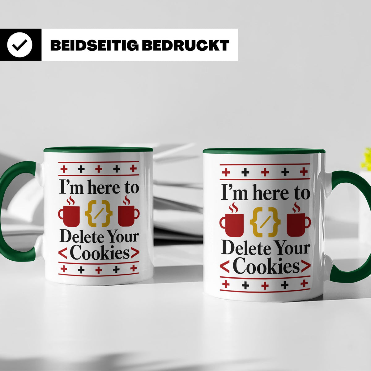Programmierer Tasse "Delete Your Cookies" Lustiger Coder Spr – Grün [farbe:grün]