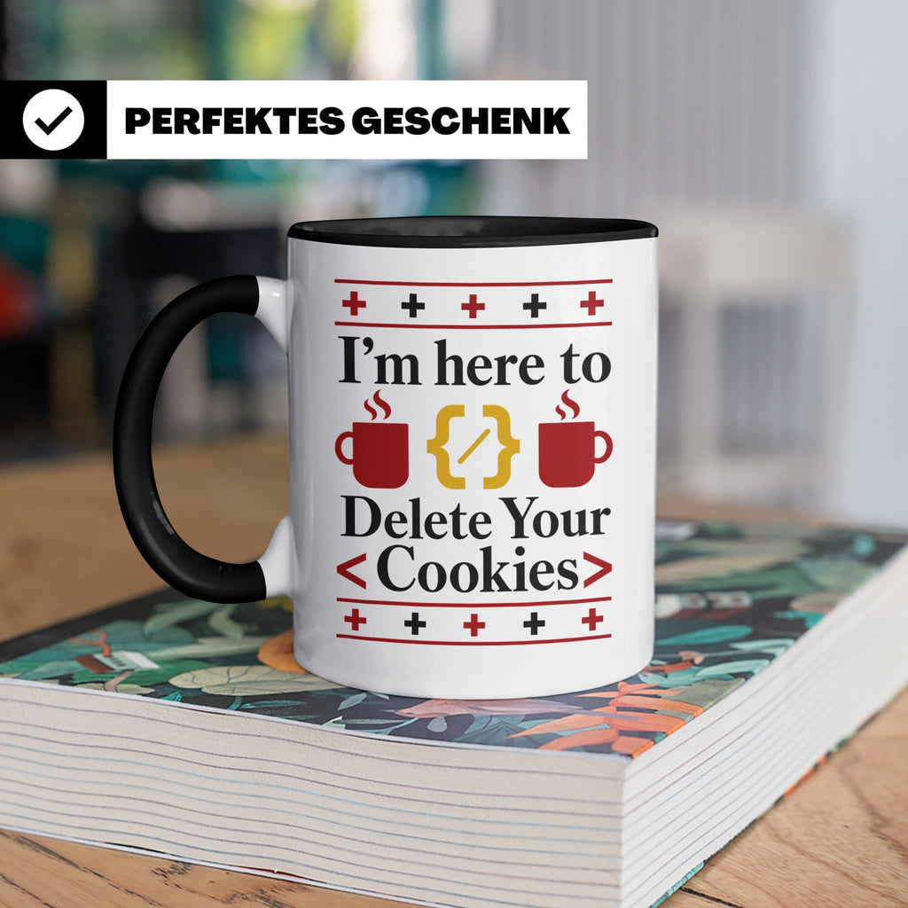 Programmierer Tasse "Delete Your Cookies" Lustiger Coder Spr – Schwarz [farbe:schwarz]