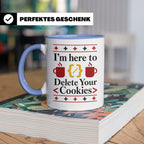 Programmierer Tasse "Delete Your Cookies" Lustiger Coder Spr – Blau [farbe:blau]