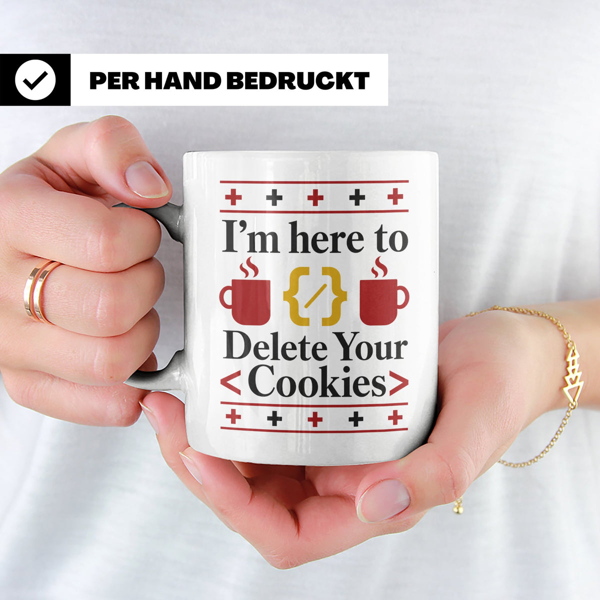 Programmierer Tasse "Delete Your Cookies" Lustiger Coder Spr – Weiß [farbe:weiß]