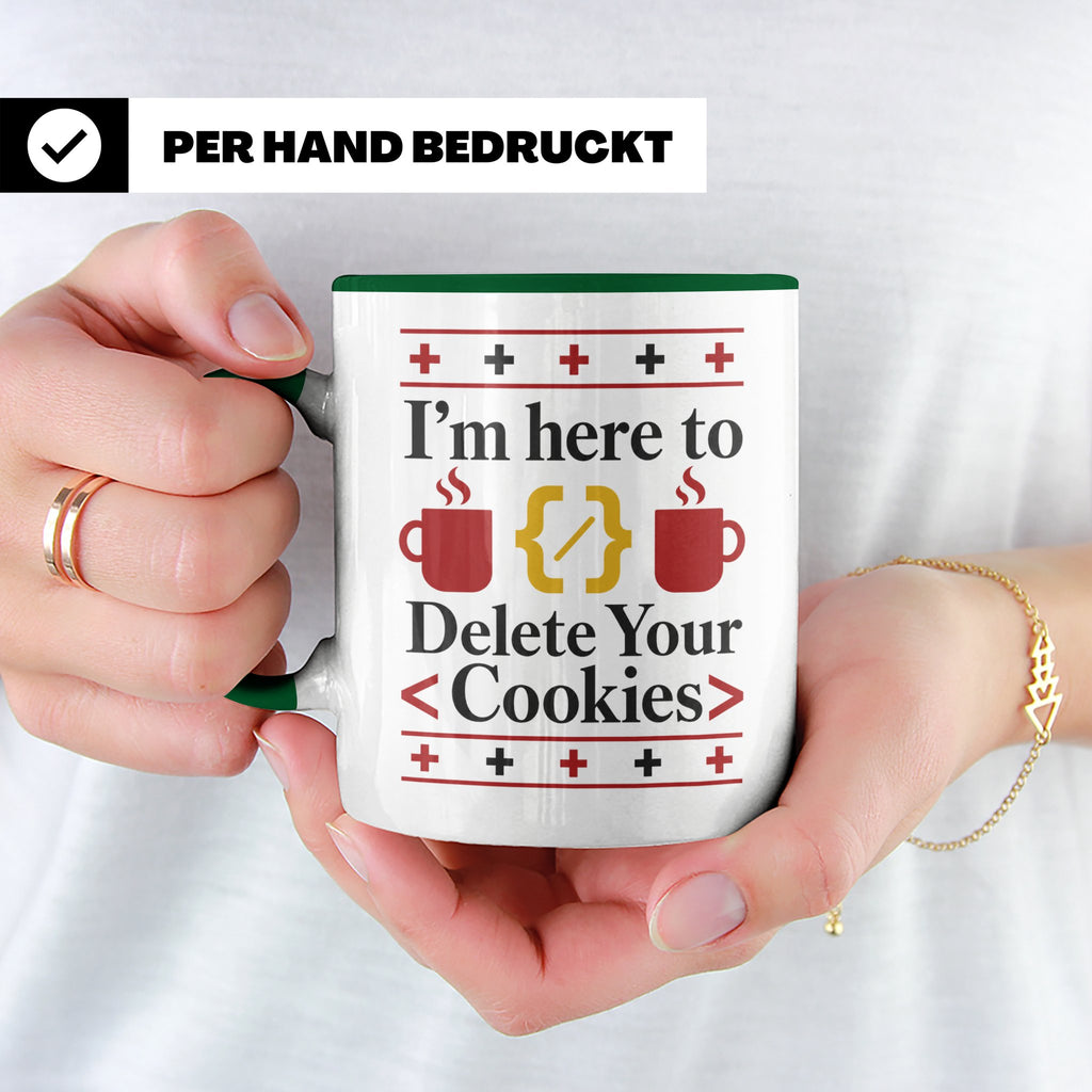 Programmierer Tasse "Delete Your Cookies" Lustiger Coder Spr – Grün [farbe:grün]