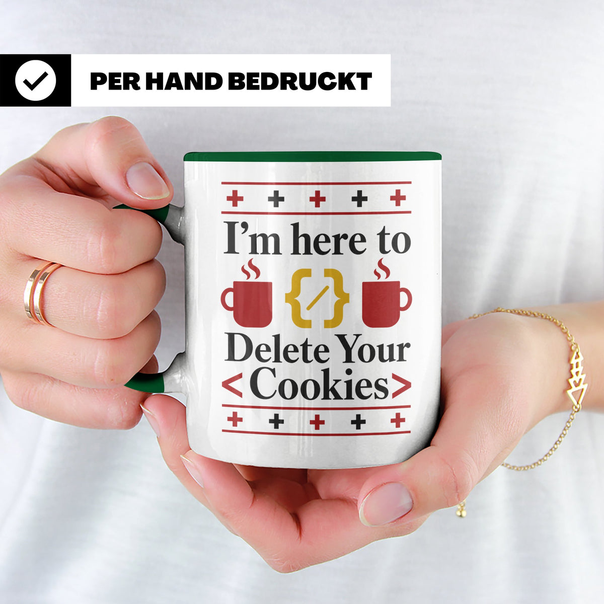 Programmierer Tasse "Delete Your Cookies" Lustiger Coder Spr – Grün [farbe:grün]