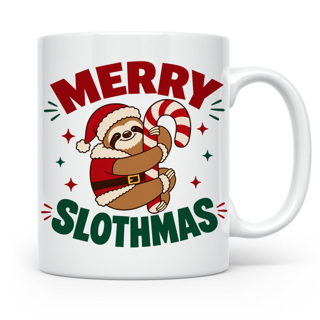 Faultier Tasse Merry Slothmas Lustiges Geschenkidee für Faul – Weiß [farbe:weiß]