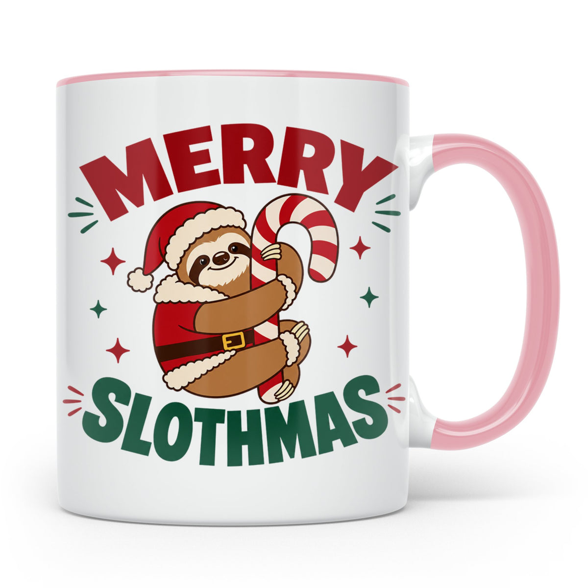 Faultier Tasse Merry Slothmas Lustiges Geschenkidee für Faul – Rosa [farbe:rosa]