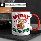 Faultier Tasse Merry Slothmas Lustiges Geschenkidee für Faul – Rot [farbe:rot]