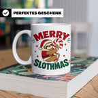 Faultier Tasse Merry Slothmas Lustiges Geschenkidee für Faul – Weiß [farbe:weiß]