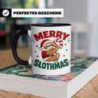 Faultier Tasse Merry Slothmas Lustiges Geschenkidee für Faul – Schwarz [farbe:schwarz]