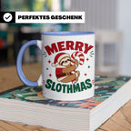 Faultier Tasse Merry Slothmas Lustiges Geschenkidee für Faul – Blau [farbe:blau]