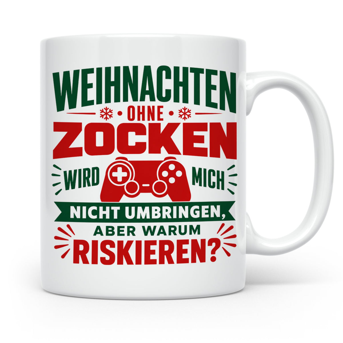 Zocker Tasse Weihnachten lustiger Spruch Gamer Controller to – Weiß [farbe:weiß]