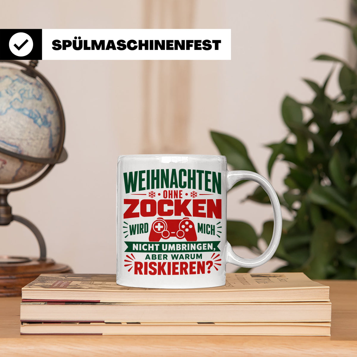 Zocker Tasse Weihnachten lustiger Spruch Gamer Controller to – Weiß [farbe:weiß]