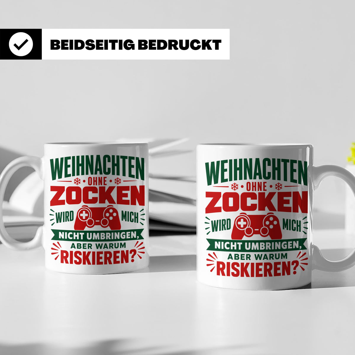 Zocker Tasse Weihnachten lustiger Spruch Gamer Controller to – Weiß [farbe:weiß]