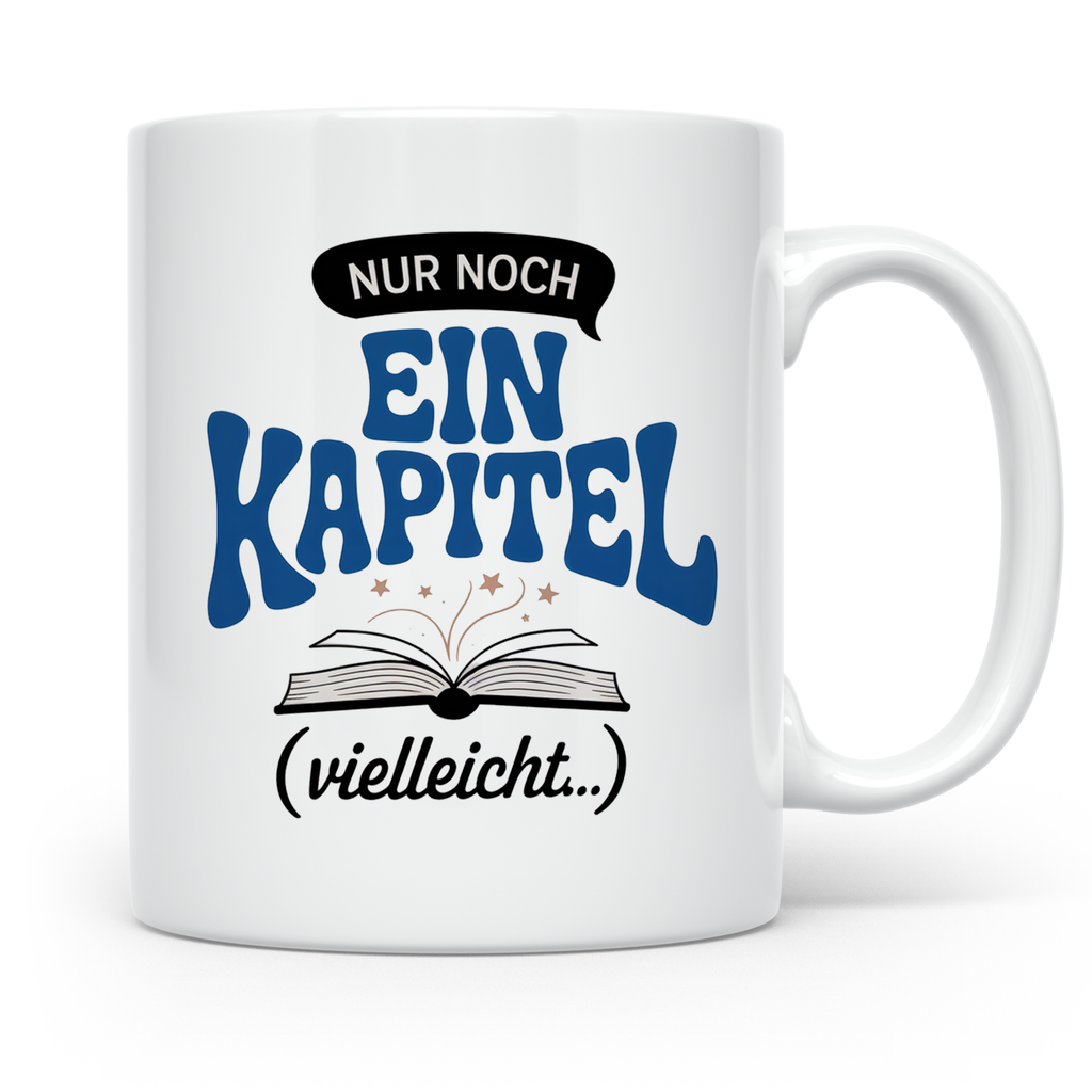 Buchliebhaber Tasse - Nur noch ein Kapitel Leseratte Geschen – Weiß [farbe:weiß]