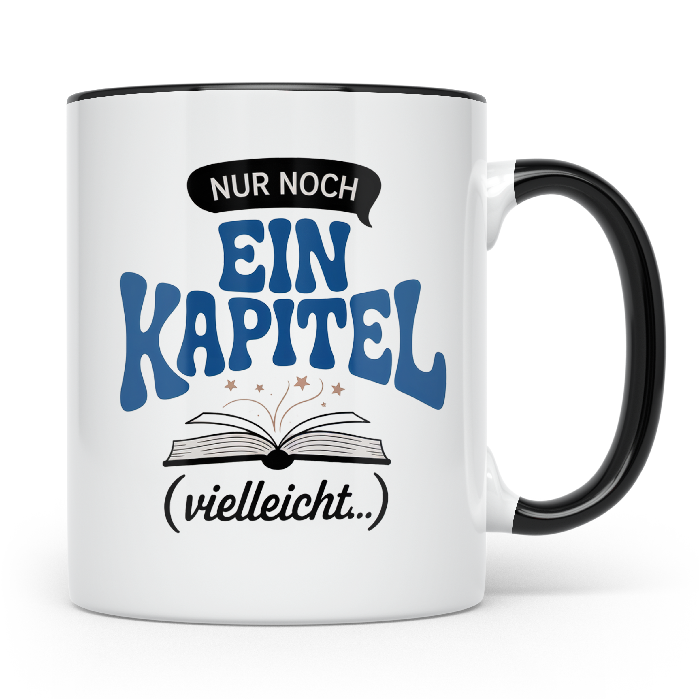 Buchliebhaber Tasse - Nur noch ein Kapitel Leseratte Geschen – Schwarz [farbe:schwarz]
