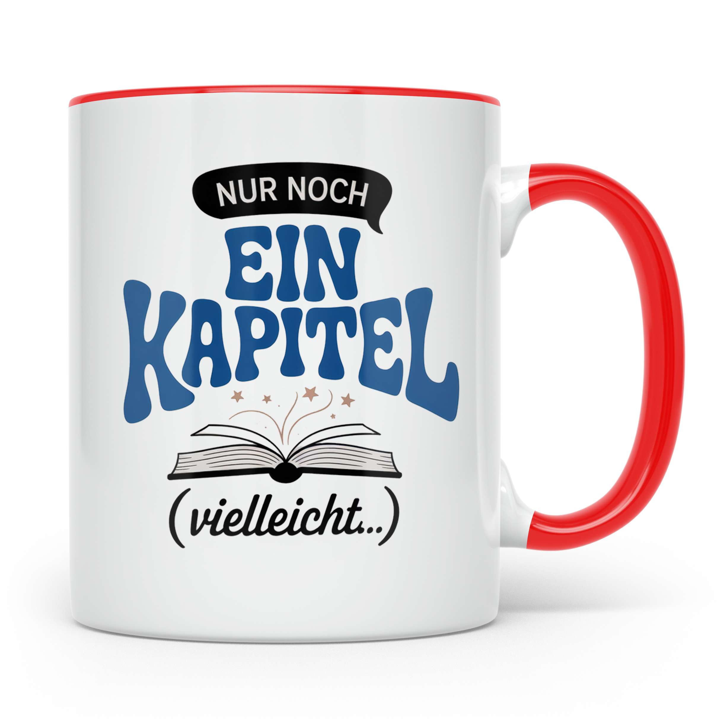 Buchliebhaber Tasse - Nur noch ein Kapitel Leseratte Geschen – Rot [farbe:rot]