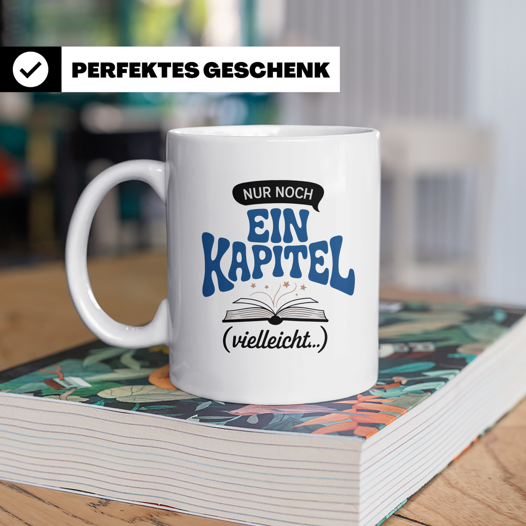 Buchliebhaber Tasse - Nur noch ein Kapitel Leseratte Geschen – Weiß [farbe:weiß]