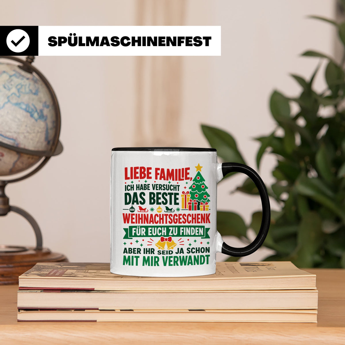 Lustige Tasse Weihnachten Familie Spruch, Bestes Geschenkide – Schwarz [farbe:schwarz]