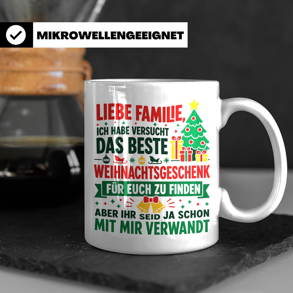Lustige Tasse Weihnachten Familie Spruch, Bestes Geschenkide – Weiß [farbe:weiß]