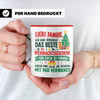 Lustige Tasse Weihnachten Familie Spruch, Bestes Geschenkide – Rot [farbe:rot]