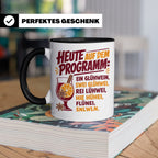 Glühwein Tasse mit lustigem Spruch Heute auf dem Programm: E – Schwarz [farbe:schwarz]