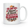 Glühwein Tasse Du und Ich Hand in Hand, lustiger Spruch Weih – Weiß [farbe:weiß]