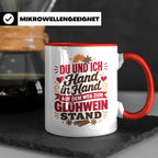 Glühwein Tasse Du und Ich Hand in Hand, lustiger Spruch Weih – Rot [farbe:rot]