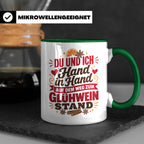 Glühwein Tasse Du und Ich Hand in Hand, lustiger Spruch Weih – Grün [farbe:grün]
