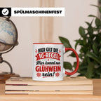 Glühwein Tasse 1G Regel, lustiger Weihnachtsmarkt Becher, Ge – Rot [farbe:rot]