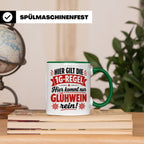Glühwein Tasse 1G Regel, lustiger Weihnachtsmarkt Becher, Ge – Grün [farbe:grün]