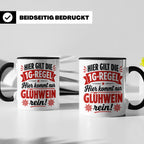 Glühwein Tasse 1G Regel, lustiger Weihnachtsmarkt Becher, Ge – Schwarz [farbe:schwarz]