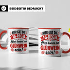 Glühwein Tasse 1G Regel, lustiger Weihnachtsmarkt Becher, Ge – Rot [farbe:rot]