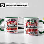 Glühwein Tasse 1G Regel, lustiger Weihnachtsmarkt Becher, Ge – Grün [farbe:grün]