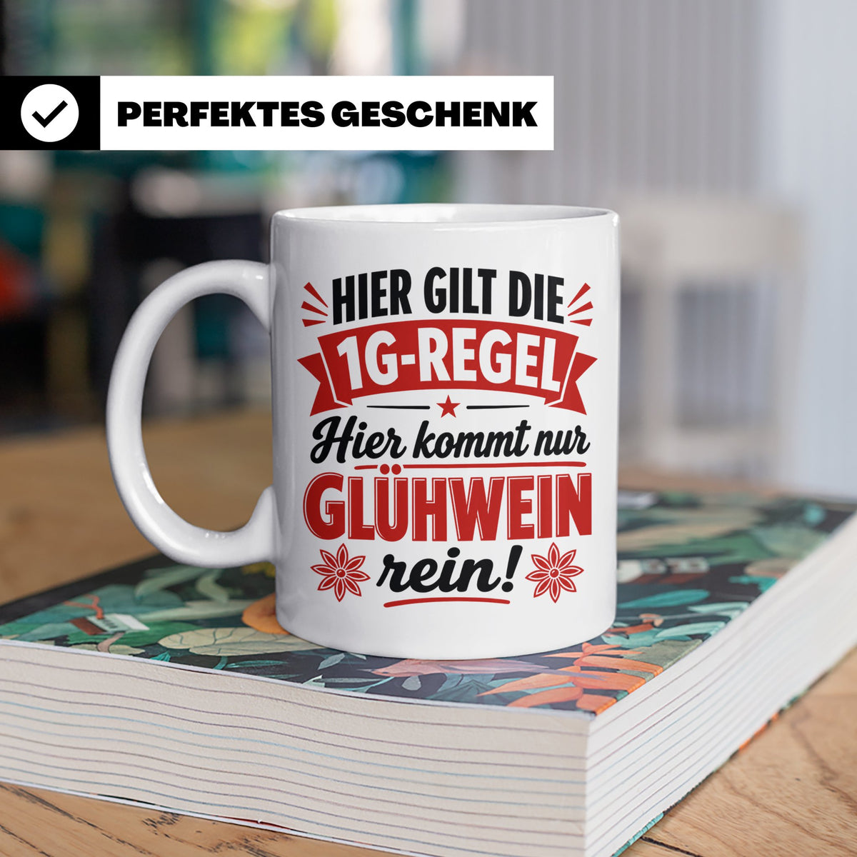 Glühwein Tasse 1G Regel, lustiger Weihnachtsmarkt Becher, Ge – Weiß [farbe:weiß]