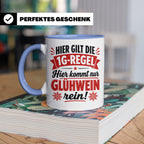 Glühwein Tasse 1G Regel, lustiger Weihnachtsmarkt Becher, Ge – Blau [farbe:blau]