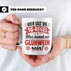 Glühwein Tasse 1G Regel, lustiger Weihnachtsmarkt Becher, Ge – Weiß [farbe:weiß]
