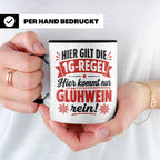 Glühwein Tasse 1G Regel, lustiger Weihnachtsmarkt Becher, Ge – Schwarz [farbe:schwarz]
