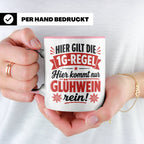 Glühwein Tasse 1G Regel, lustiger Weihnachtsmarkt Becher, Ge – Rosa [farbe:rosa]