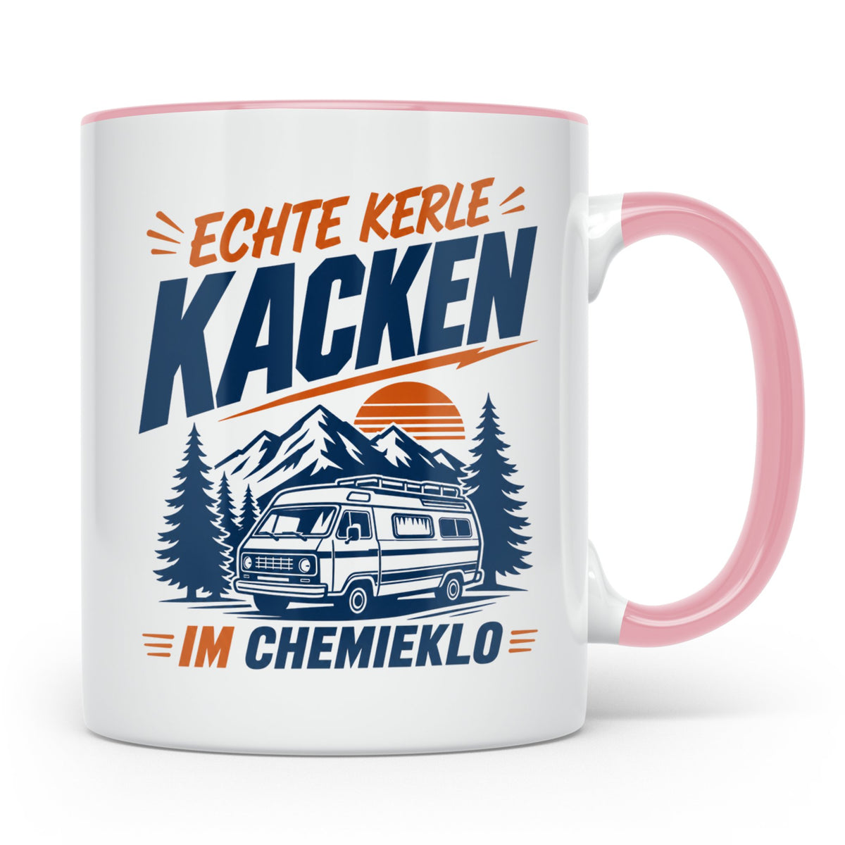 Camper Tasse Echte Kerle kacken im Chemieklo lustig Wohnmobi – Rosa [farbe:rosa]