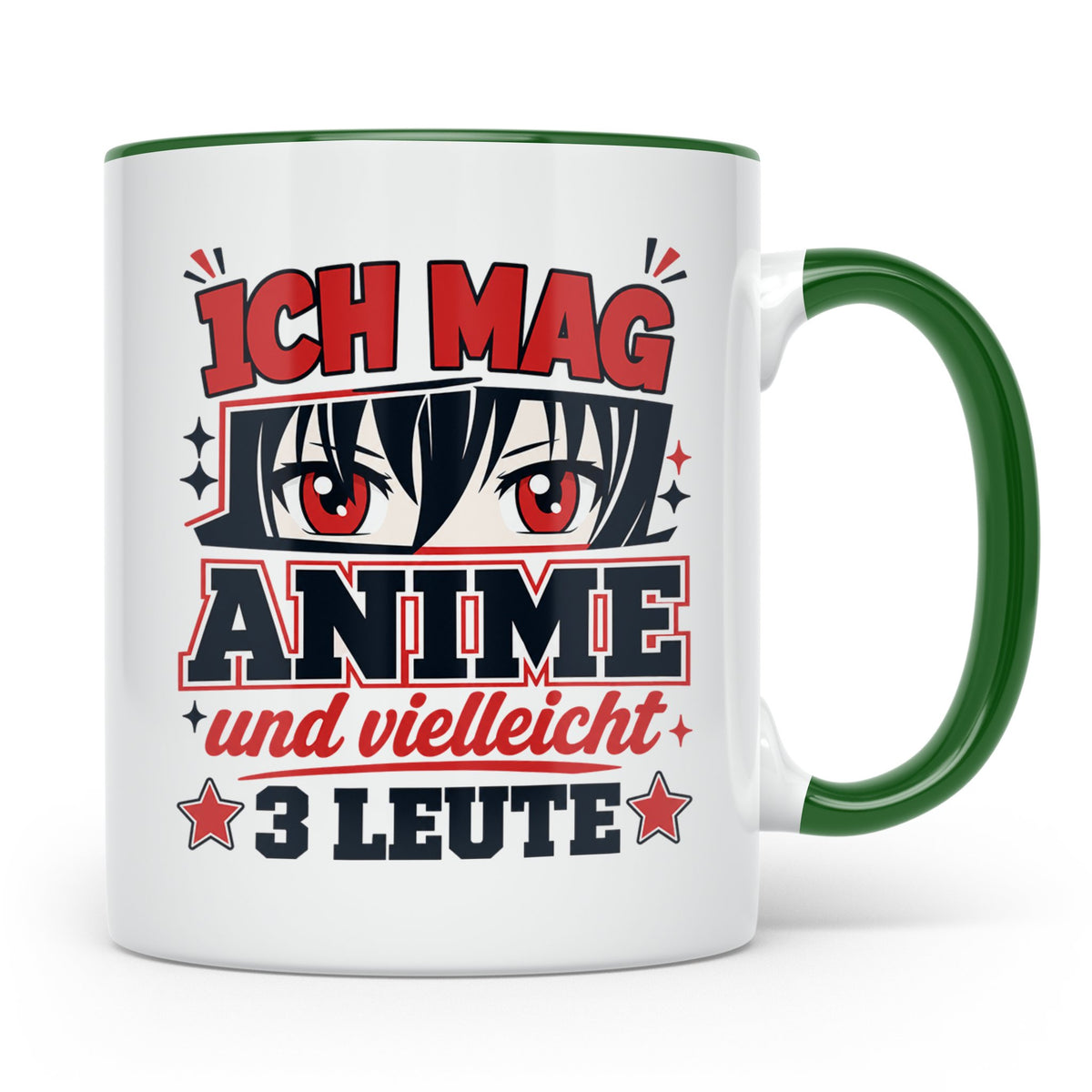 Anime Tasse mit Spruch Ich mag Anime und vielleicht 3 Leute, – Grün [farbe:grün]