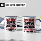 Anime Tasse mit Spruch Ich mag Anime und vielleicht 3 Leute, – Blau [farbe:blau]