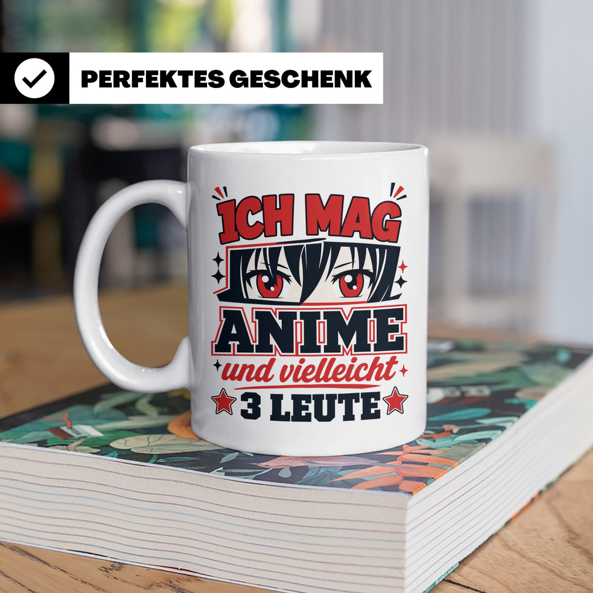 Anime Tasse mit Spruch Ich mag Anime und vielleicht 3 Leute, – Weiß [farbe:weiß]